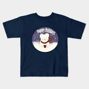 Happy Holidays Bear Kids T-Shirt